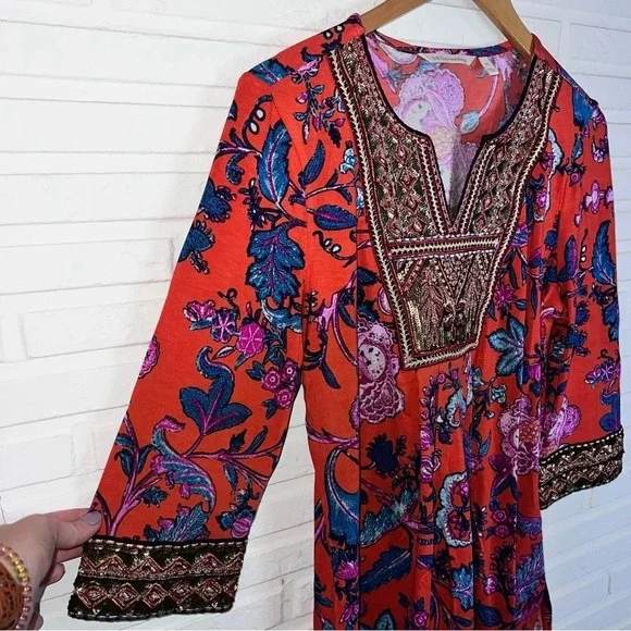 Soft Surroundings Samara Sequins embroidered floral tunic, Women’s Size Small P - Picture 8 of 8